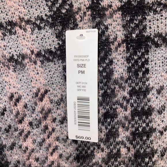 🆕Westbound Plaid Blk, Pink & Gray Sweater size PM - Picture 5 of 8